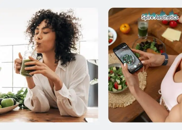 Image of woman looking into her diet and fat freezing Trowbridge to improve her health